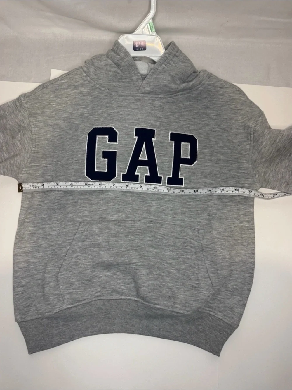NWT GAP Kids Heather Gray Hoodie with Navy Logo